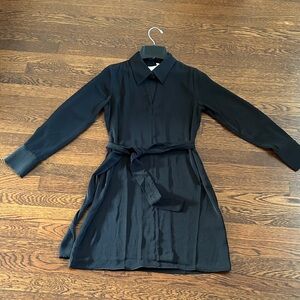 Banana Republic Black Silky Shirt Dress Sz XS Petite. NWT
